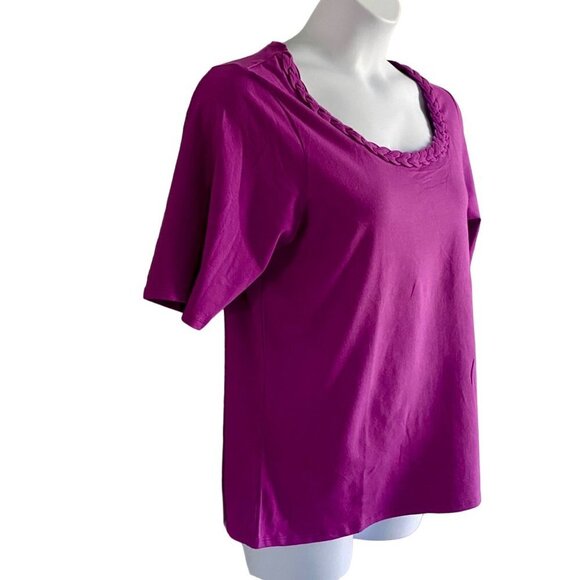 Avenue Stretch Tee Purple with Detailed Neckline Women's Size 14/16 NEW NWT - Picture 3 of 9